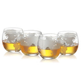Etched World Decanter whiskey Globe - 750 ml