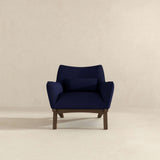 Brayden Mid Century Modern Dark Blue Boucle Armchair