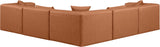 Cube - 5 Piece Modular Corner Sectional - Cognac