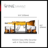 (UAE ONLY) Gun Large Decanter Set Bullet Glasses