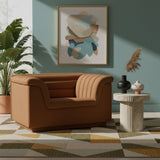 Cascade - Velvet Chair - Saddle