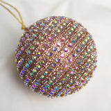 4" Gold Jeweled Ball Ornament Set Of 6