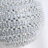 4" Ivory Snowy Pearl Ball Ornament Set Of 6