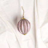 4" Pink Jeweled Ball Ornament Set Of 6