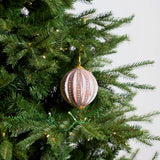 4" Pink Jeweled Ball Ornament Set Of 6