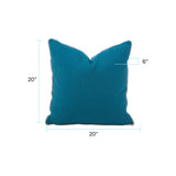 20 x 20 Outdoor Pillow with Dec Cord- Seascape Turquoise- Poly Insert