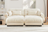 CLOUDIES 94" Loveseat with 2 Ottomans