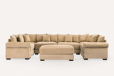 DESEO 137" Sectional Sofa with Ottoman