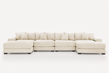 DESEO 170" 4-Seater Sofa with 2 Ottomans