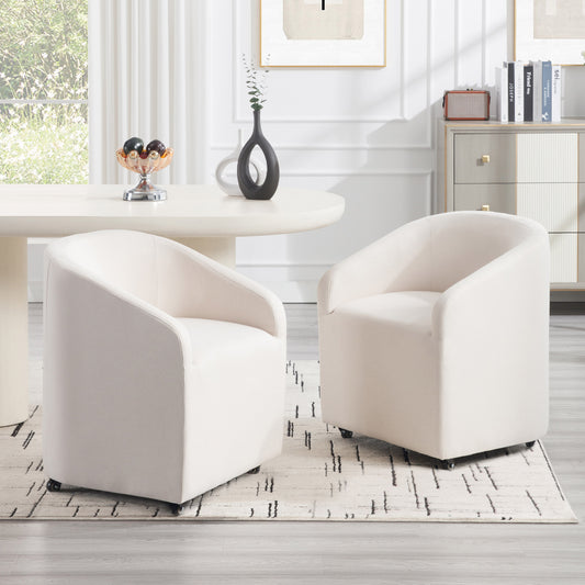 Troy Modern Velvet Rolling Dining Chair