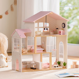 ROBUD Wooden Dolls House - 37 PCS Toy Furniture