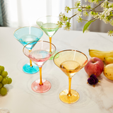 Crystal Martini Glasses Colored - Set of 4
