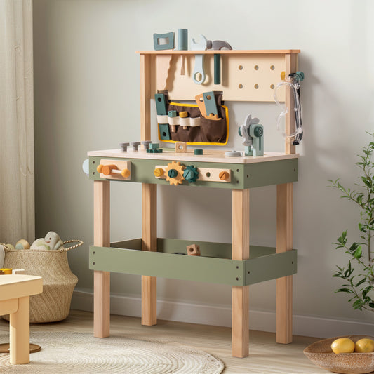 ROBUD Wooden Kids Tool Bench - Avocado Green