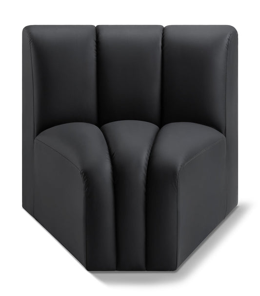 Arc Vegan Leather Curved Corner Chair - Elevate Your Space with Modern Luxury and Timeless Style