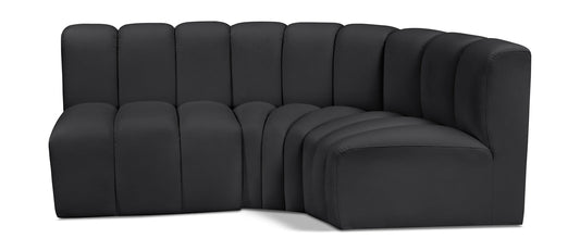 Arc Vegan Leather Modular Sofa - Modern Elegance with Deep Channel Tufting for Versatile Living Spaces