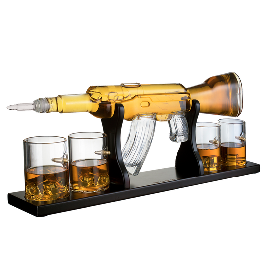 Gun Large Decanter Set Bullet Glasses - Limited Edition - 1000ml