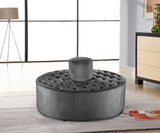 Banquet Contemporary Round Ottoman/Bench - Chic Velvet Accent for Stylish Seating & Relaxation