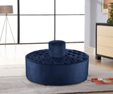 Banquet Contemporary Round Ottoman/Bench - Chic Velvet Accent for Stylish Seating & Relaxation