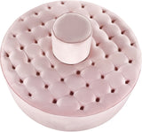 Banquet Contemporary Round Ottoman/Bench - Chic Velvet Accent for Stylish Seating & Relaxation