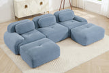 MIA 117'' 3-Seater Sofa with 2 Ottomans