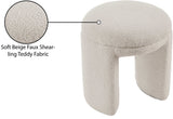 Bowen Faux Shearling Teddy Fabric Upholstered Stool