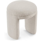 Bowen Faux Shearling Teddy Fabric Upholstered Stool