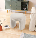 Bowen Faux Shearling Teddy Fabric Upholstered Stool
