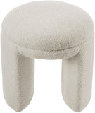 Bowen Faux Shearling Teddy Fabric Upholstered Stool