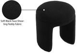 Bowen Faux Shearling Teddy Fabric Upholstered Stool