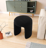 Bowen Faux Shearling Teddy Fabric Upholstered Stool