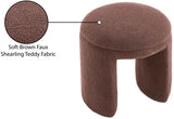 Bowen Faux Shearling Teddy Fabric Upholstered Stool