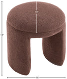 Bowen Faux Shearling Teddy Fabric Upholstered Stool