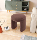 Bowen Faux Shearling Teddy Fabric Upholstered Stool