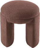 Bowen Faux Shearling Teddy Fabric Upholstered Stool