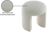 Bowen Faux Shearling Teddy Fabric Upholstered Stool