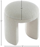 Bowen Faux Shearling Teddy Fabric Upholstered Stool