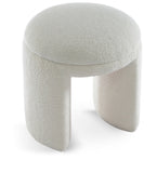 Bowen Faux Shearling Teddy Fabric Upholstered Stool