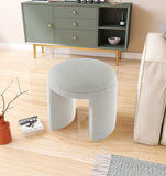 Bowen Faux Shearling Teddy Fabric Upholstered Stool