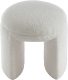 Bowen Faux Shearling Teddy Fabric Upholstered Stool