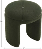 Bowen Faux Shearling Teddy Fabric Upholstered Stool