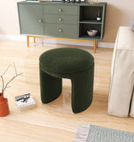Bowen Faux Shearling Teddy Fabric Upholstered Stool