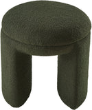Bowen Faux Shearling Teddy Fabric Upholstered Stool