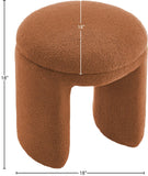 Bowen Faux Shearling Teddy Fabric Upholstered Stool