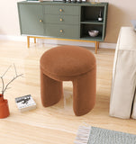 Bowen Faux Shearling Teddy Fabric Upholstered Stool
