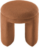 Bowen Faux Shearling Teddy Fabric Upholstered Stool