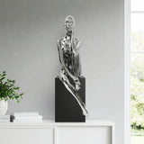 Antoinette Doll Sculpture with Base // Chrome