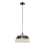 Iron and Ropes 1 Light 14" Diam Pendant // Black and Cream