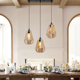 Steel and Ropes 3 Light Chandelier // Black