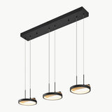 3 heads Satin Black & Wood Chandelier