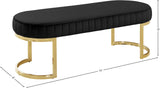 Lemar Luxe Velvet Bench with Gold Base – Plush Seating for Contemporary Style in Any Space